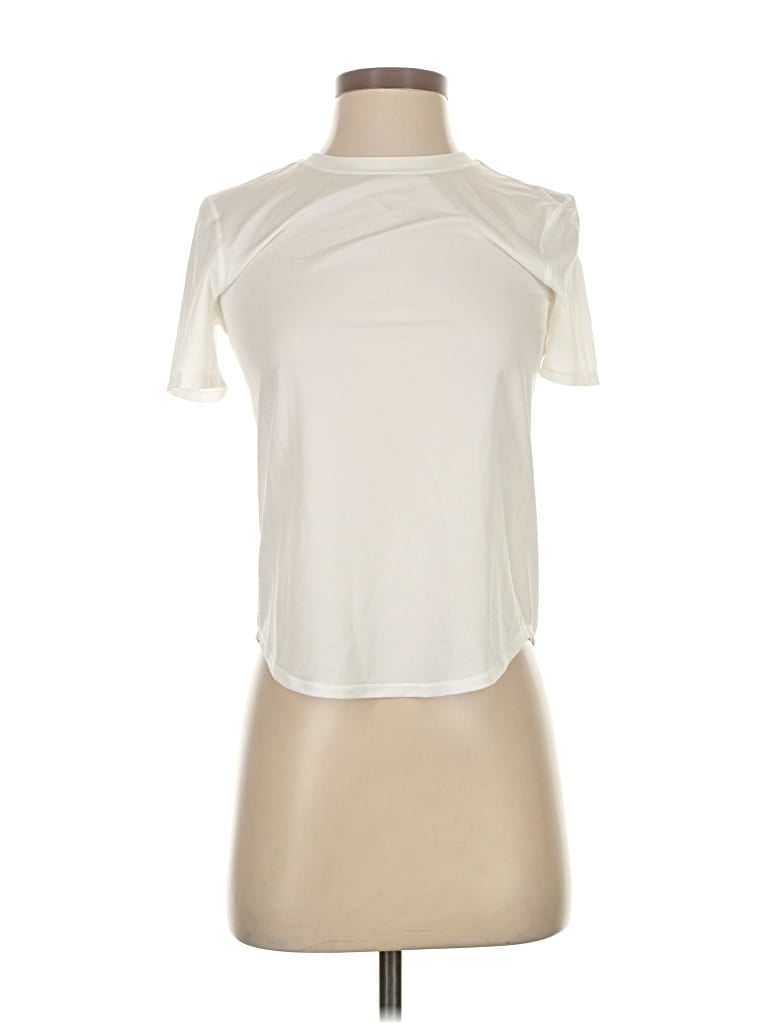 Pre-owned Lululemon Athletica Short Sleeve Turtleneck In White