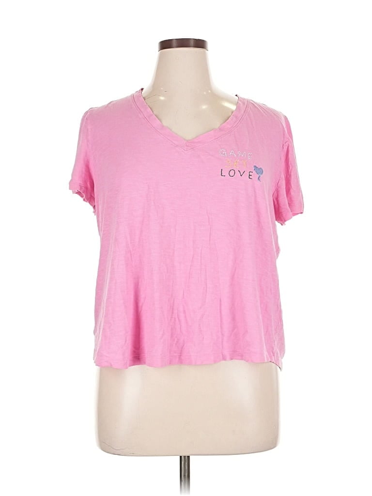Pre-owned Ann Taylor Loft Short Sleeve T-shirt In Pink