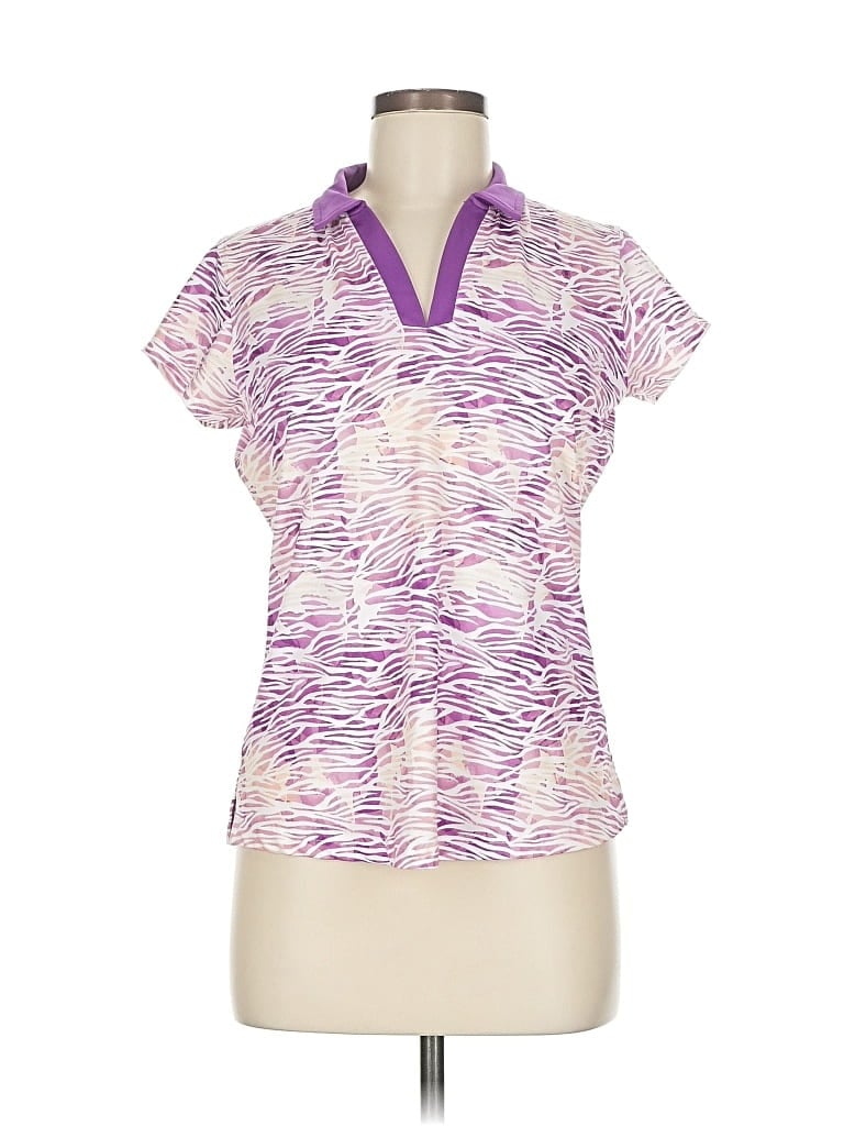 Pre-owned Pebble Beach Short Sleeve Polo Shirt In Purple