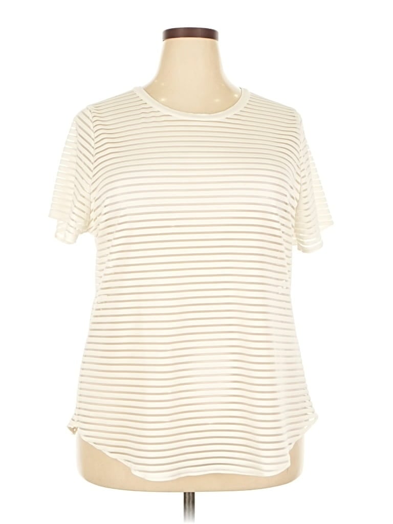 Pre-owned Vince Camuto Short Sleeve T-shirt In White