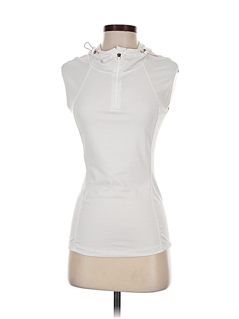 Pre-owned Athleta Cardigan Sweater In White