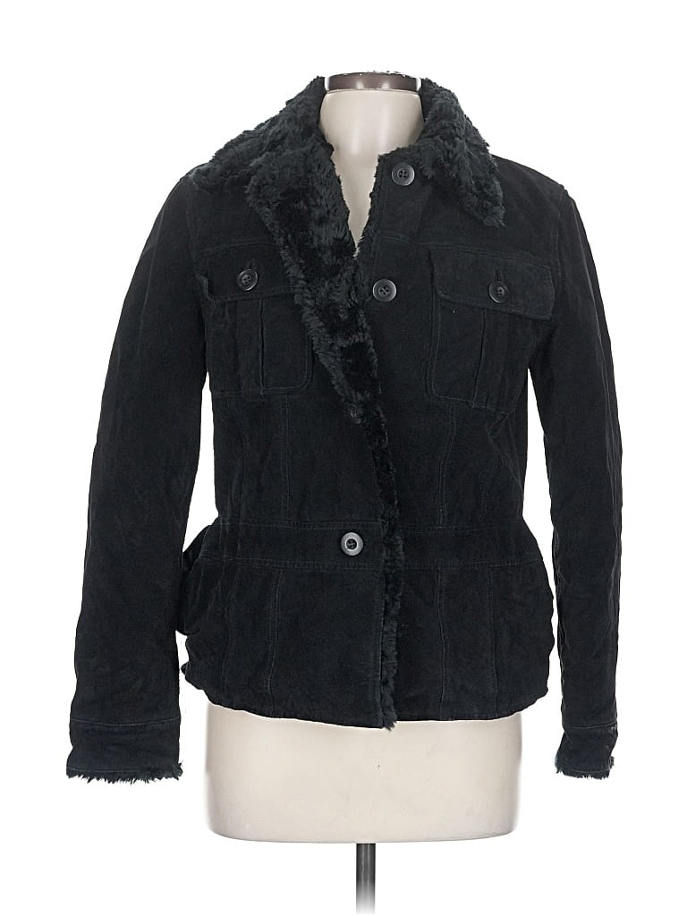 Pre-owned Wilsons Leather Faux Fur Jacket In Black