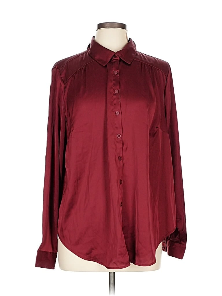Pre-owned Torrid Long Sleeve Blouse In Burgundy