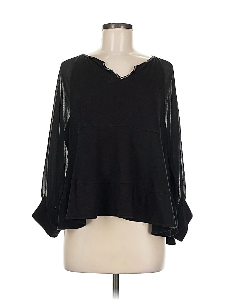 Pre-owned Akemi + Kin Long Sleeve Blouse In Black