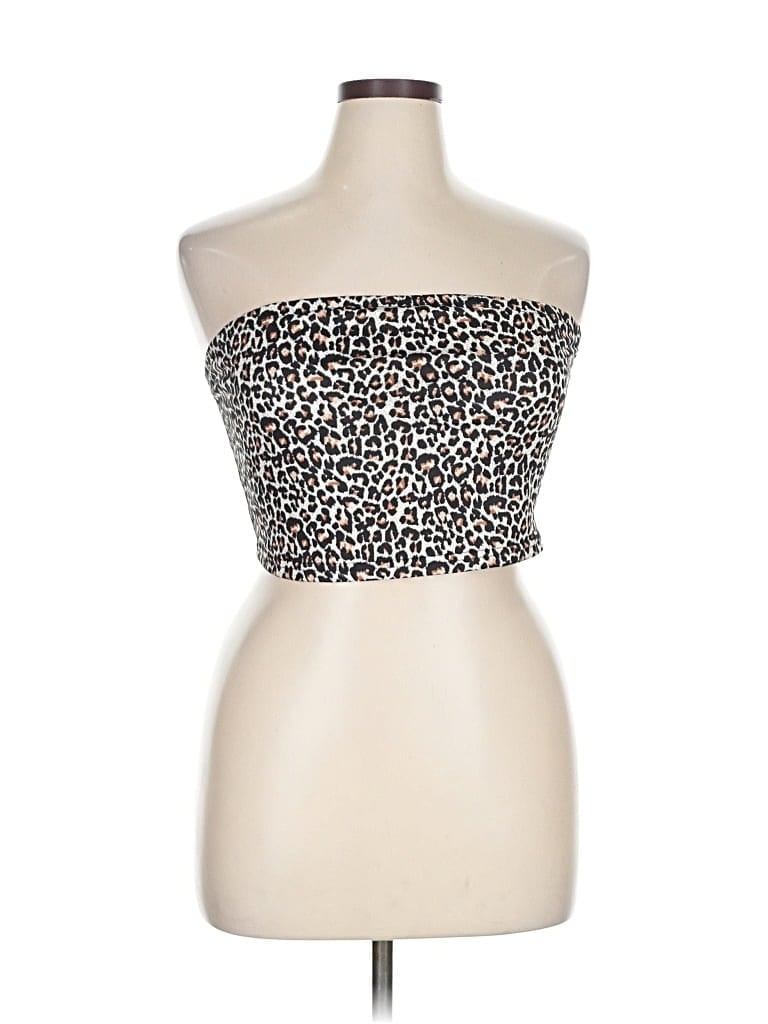 Pre-owned Shein Tube Top Brown Strapless Neckline Tops