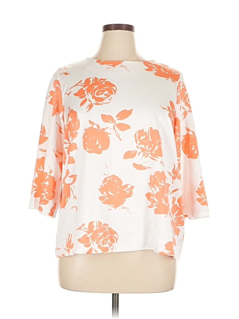 Click to view more detailed imagery on our partner's website Pre-owned Jaclyn Smith 3/4 Sleeve Blouse In Orange