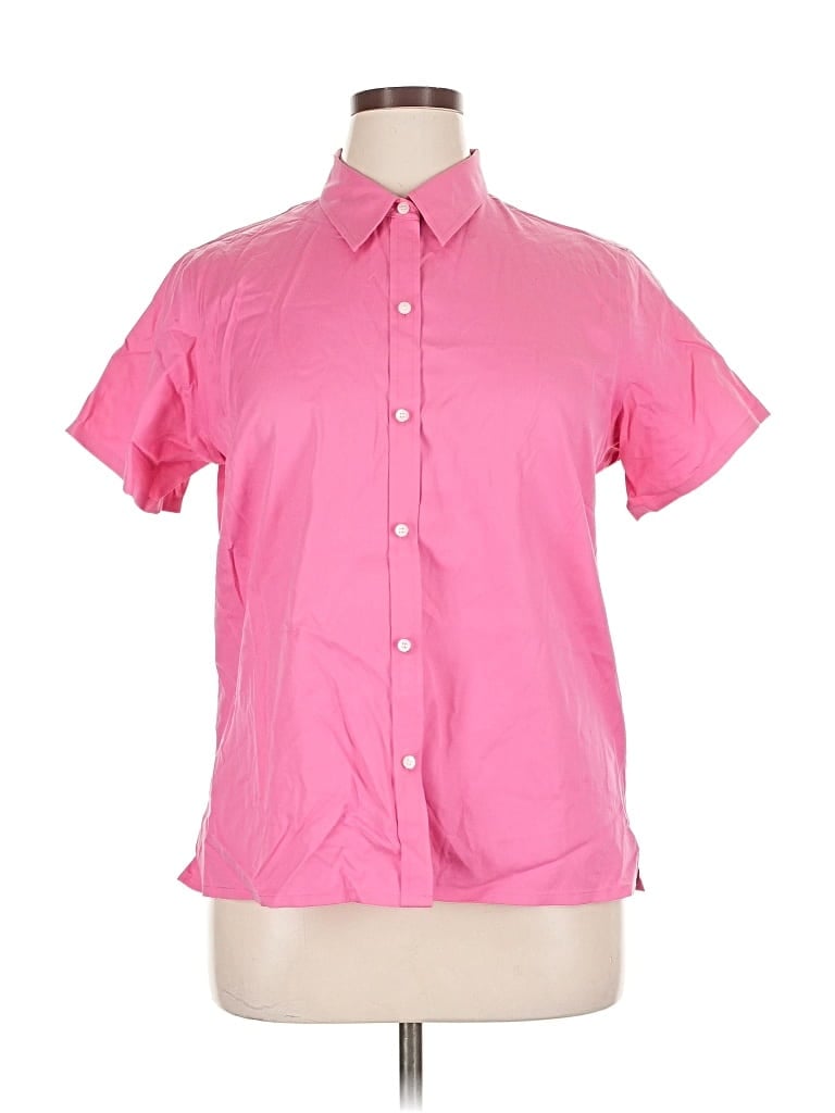 Pre-owned Liz Claiborne Short Sleeve Blouse In Pink