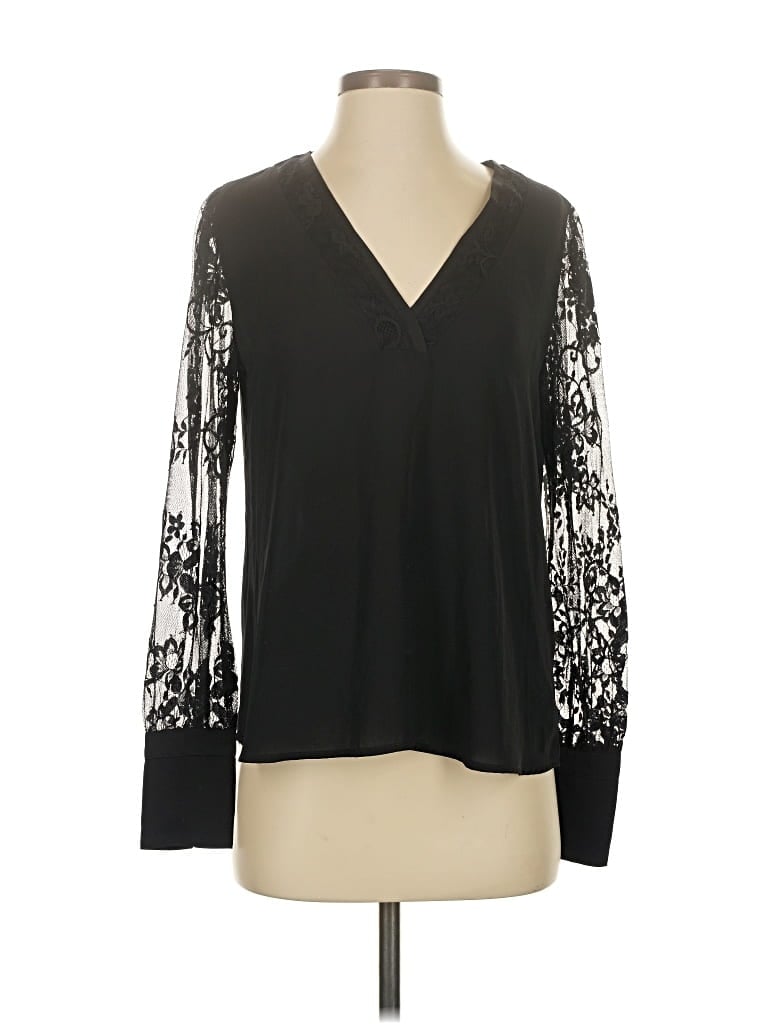 Pre-owned Express Long Sleeve Blouse In Black