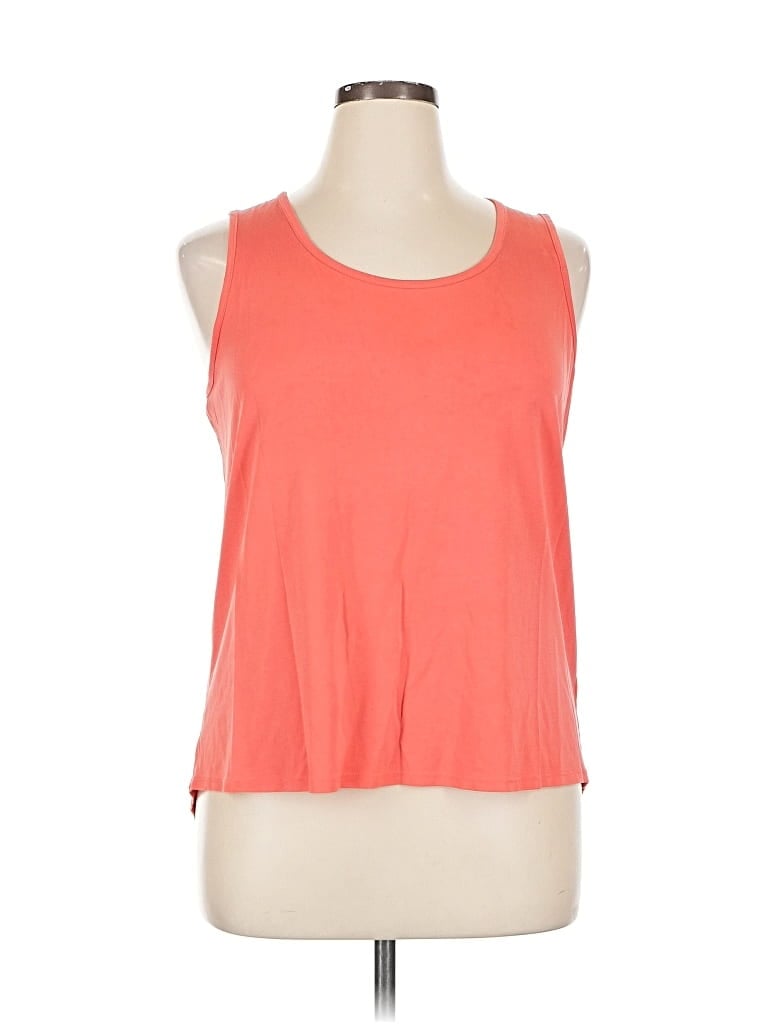 Pre-owned Attitudes By Renee Sleeveless Top Orange Scoop Neck Tops