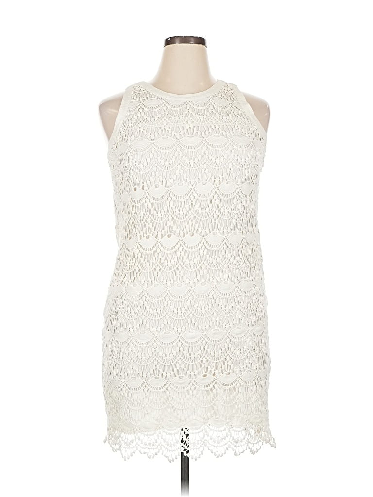Pre-owned Ann Taylor Loft Cocktail Dress In White