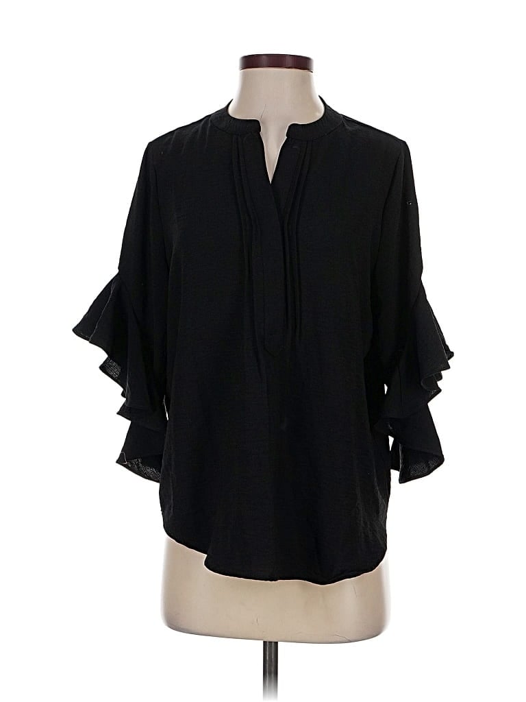 Pre-owned Vince Camuto 3/4 Sleeve Blouse In Black