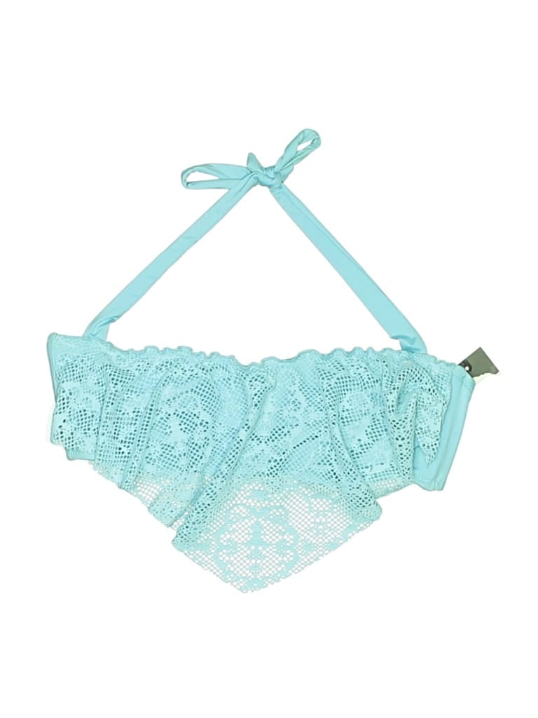 Pre-owned Mossimo Swimsuit Top Teal Swimwear In Blue