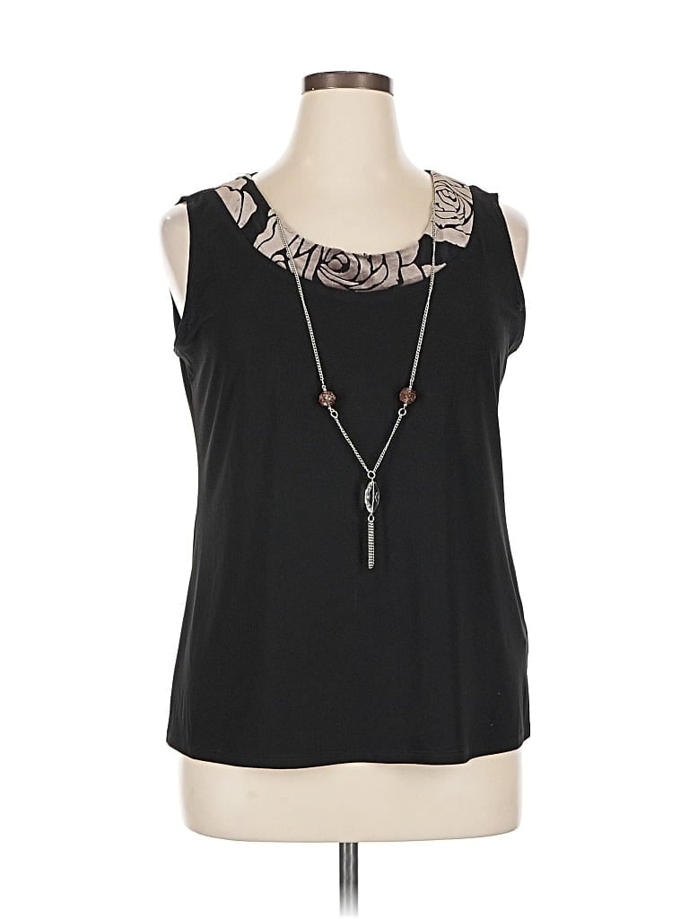 R & M RICHARDS Pre-owned Sleeveless Top Black Scoop Neck Tops