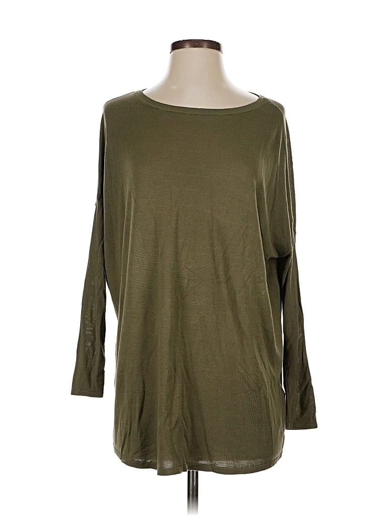 Pre-owned H&m 3/4 Sleeve T-shirt In Green