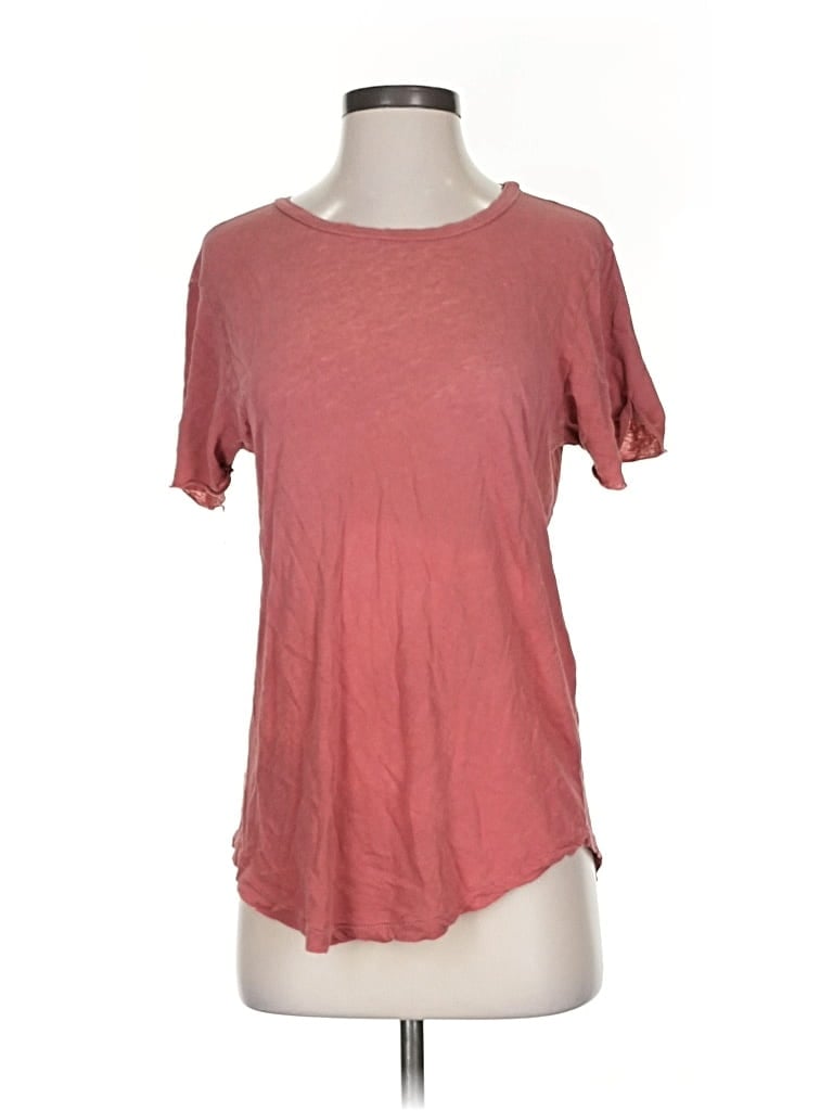 Pre-owned Current Elliott Short Sleeve T-shirt In Pink