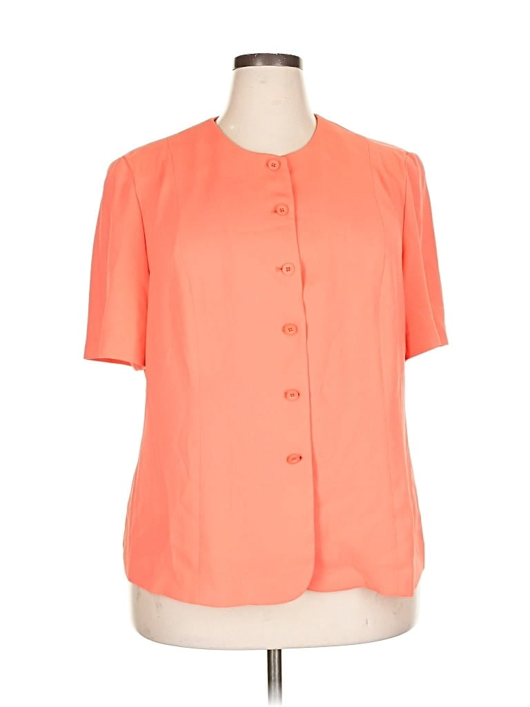 Click to view more detailed imagery on our partner's website Pre-owned Charter Club Short Sleeve Blouse In Orange