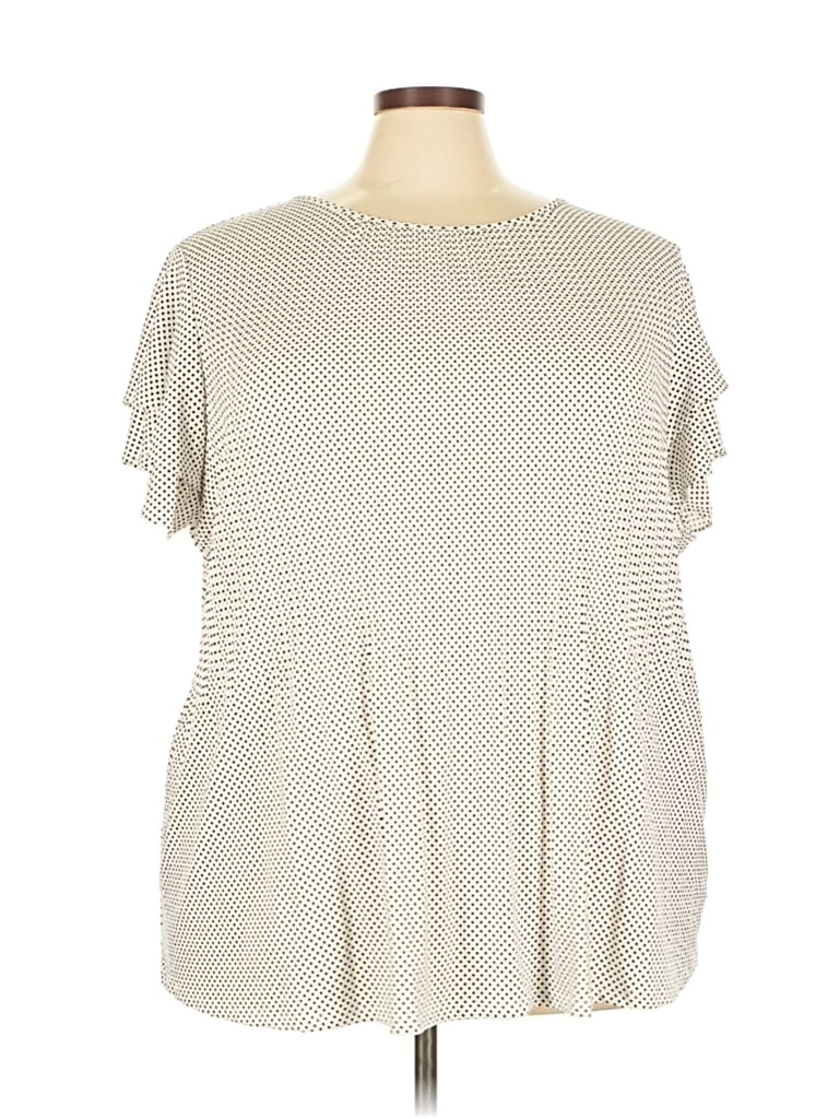 Pre-owned Adrianna Papell Short Sleeve Blouse In Gray