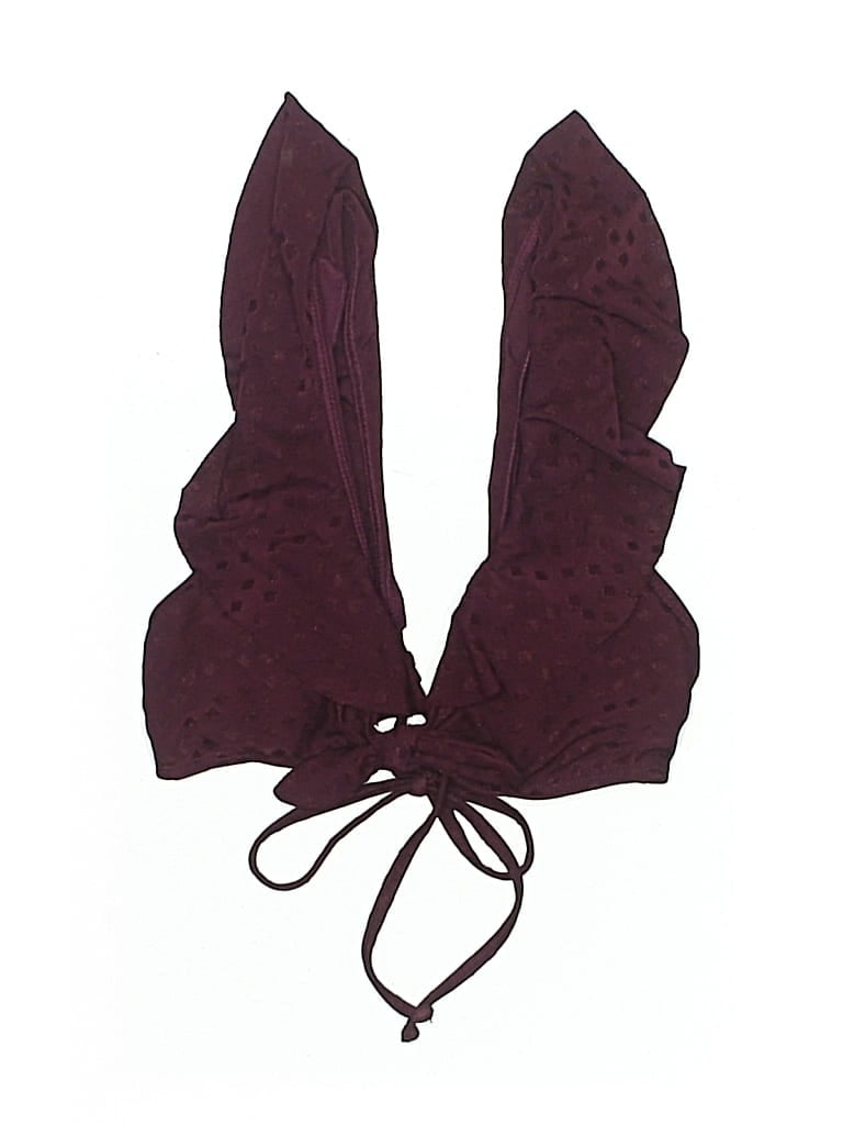 Pre-owned Robin Piccone Swimsuit Top Burgundy Swimwear