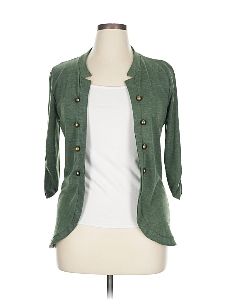 Pre-owned Carole Little 3/4 Sleeve Blouse In Green