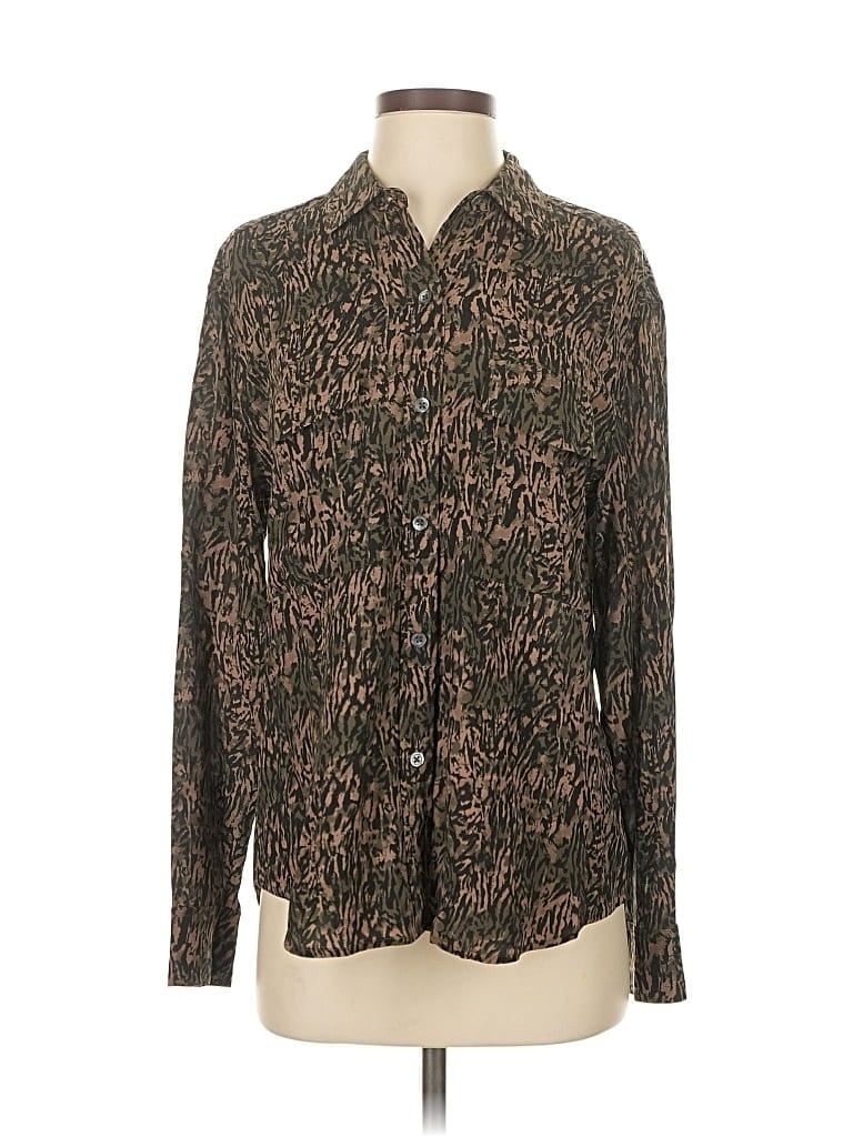 Pre-owned Rails Long Sleeve Button Down Shirt In Brown