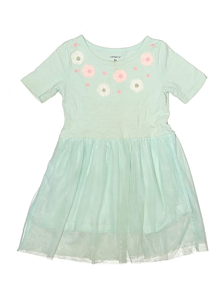 Pre-owned Carter's Kids' Dress In Green