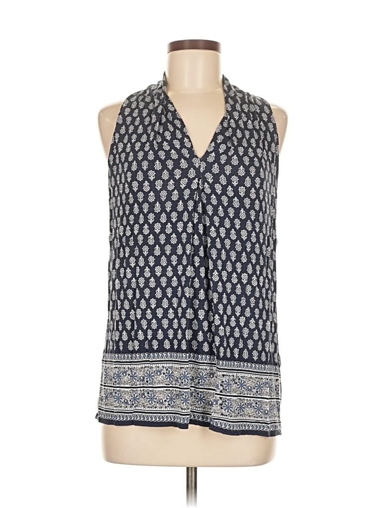 Pre-owned Max Studio Tank Top Blue Halter Neckline Tops