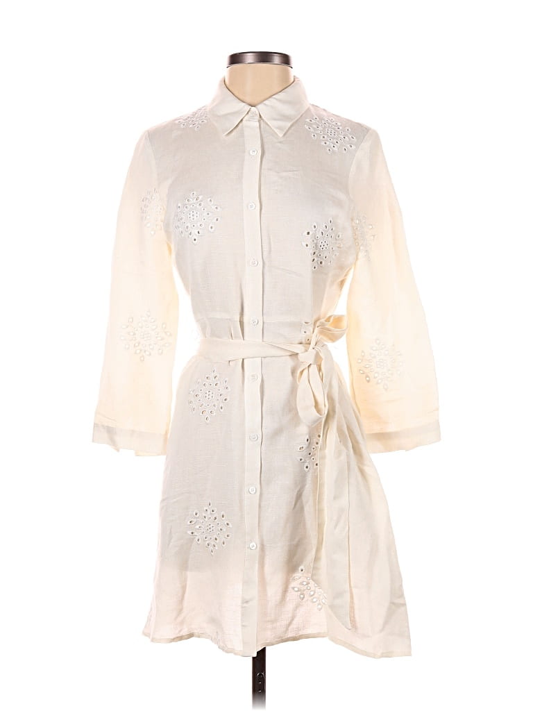 Pre-owned Zara Casual Dress In White