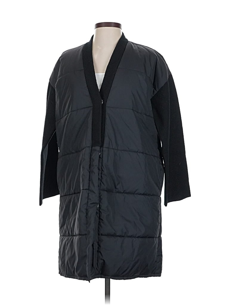 Pre-owned Eileen Fisher Coat In Black