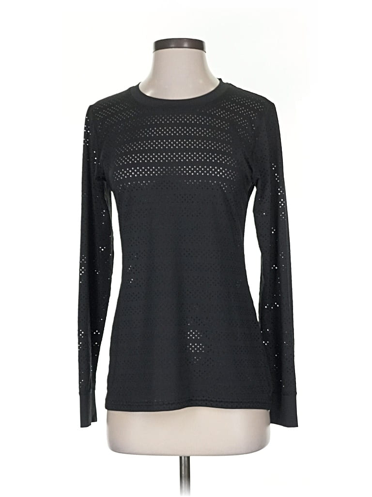Pre-owned Zyia Active Long Sleeve T-shirt In Black