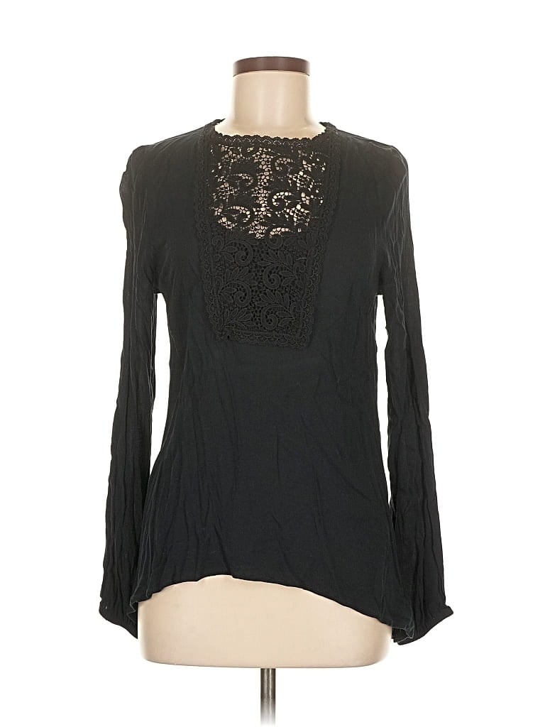 Pre-owned Express Long Sleeve Blouse In Black