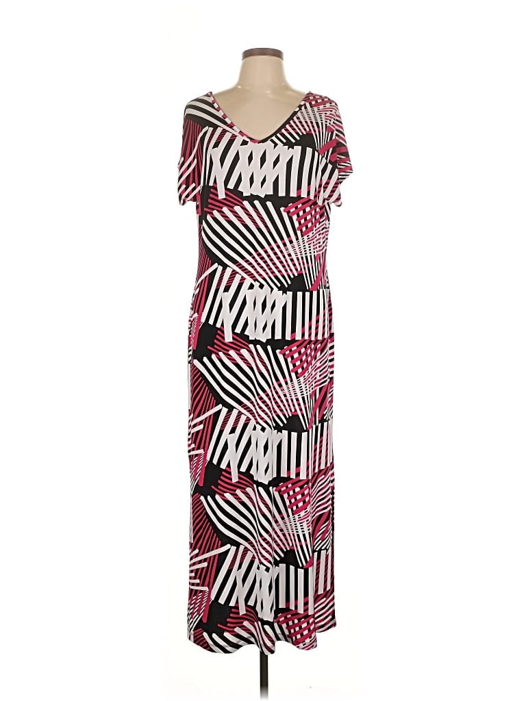 Pre-owned Attitudes By Renee Casual Dress In Burgundy