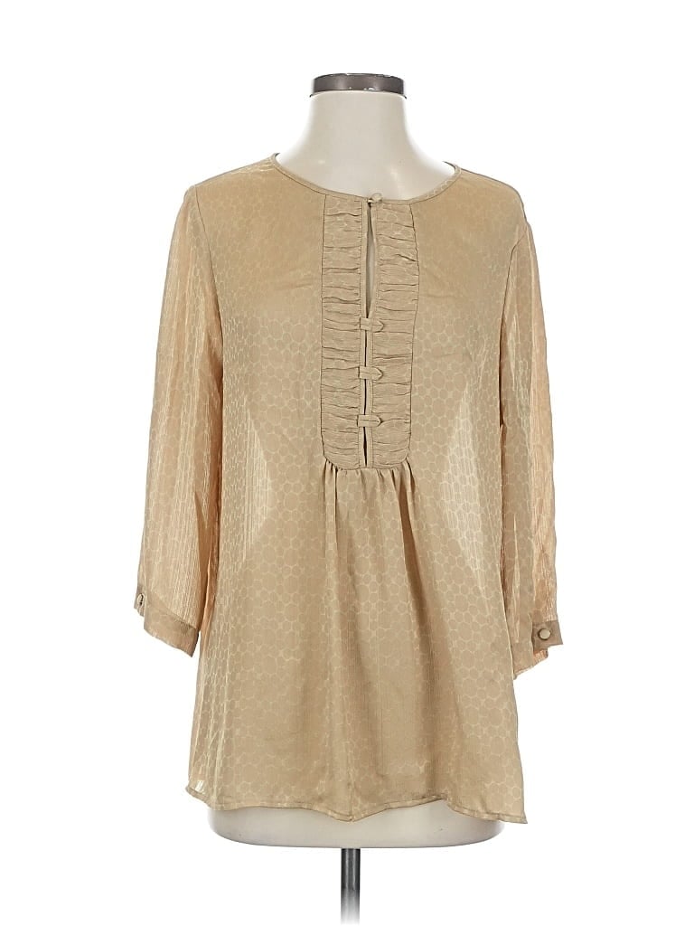 Click to view more detailed imagery on our partner's website Pre-owned Chico's 3/4 Sleeve Blouse In Brown