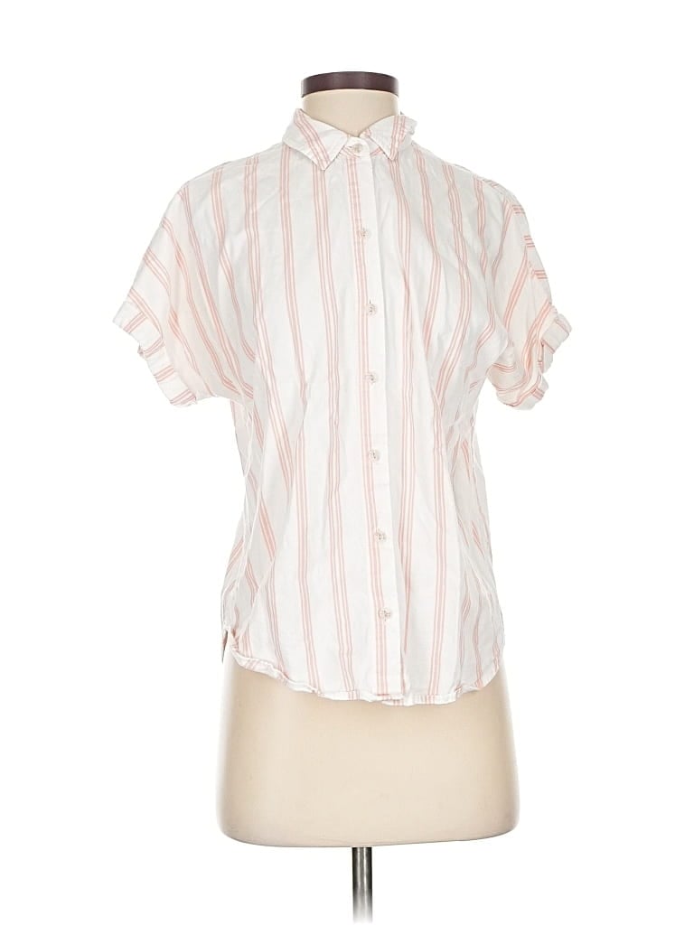 Pre-owned Universal Thread Short Sleeve Blouse In White