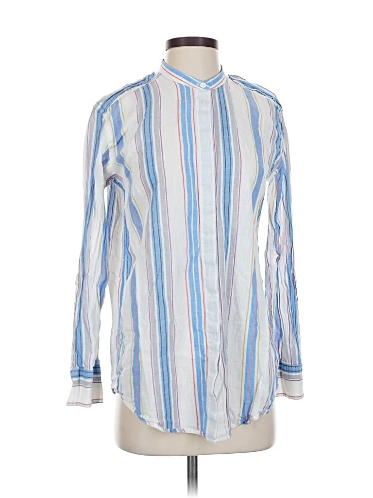 Pre-owned Adriano Goldschmied Long Sleeve Button Down Shirt In Blue