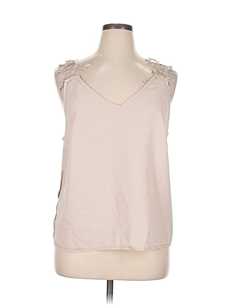 Pre-owned Shein Curve Sleeveless Top Tan Sweetheart Neckline Tops In Brown