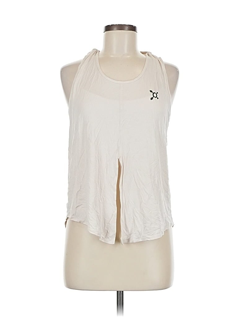 Pre-owned Lululemon Athletica Tank Top Ivory Halter Neckline Tops In White