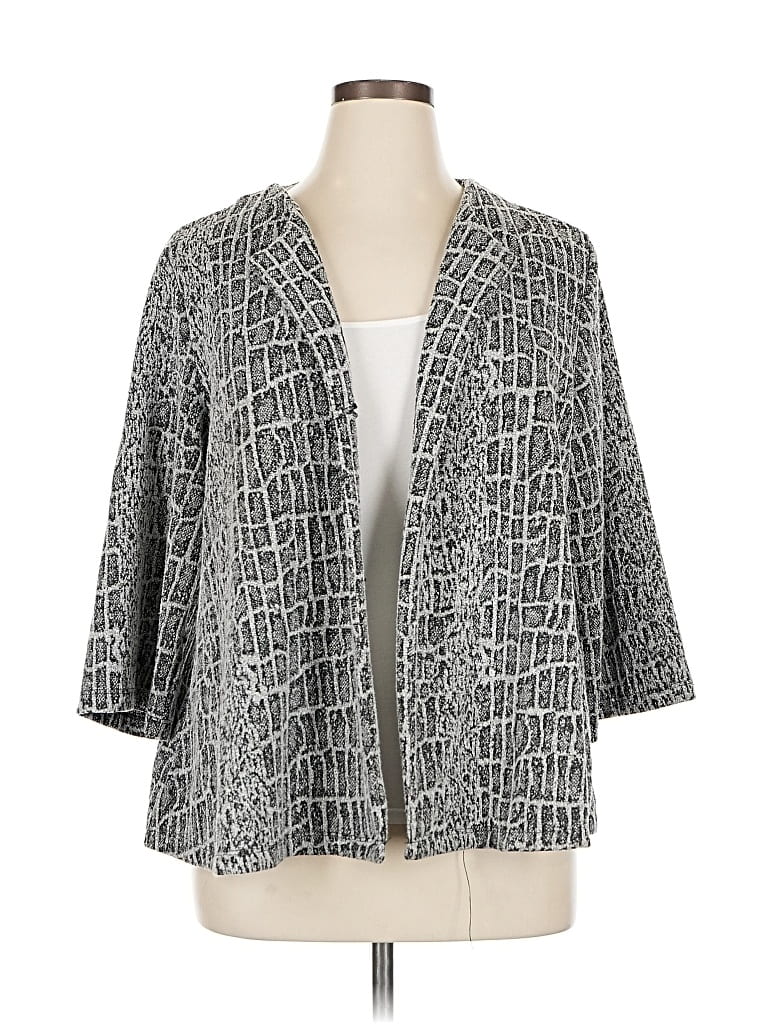 Pre-owned Easywear By Chico's Blazer Jacket In Gray
