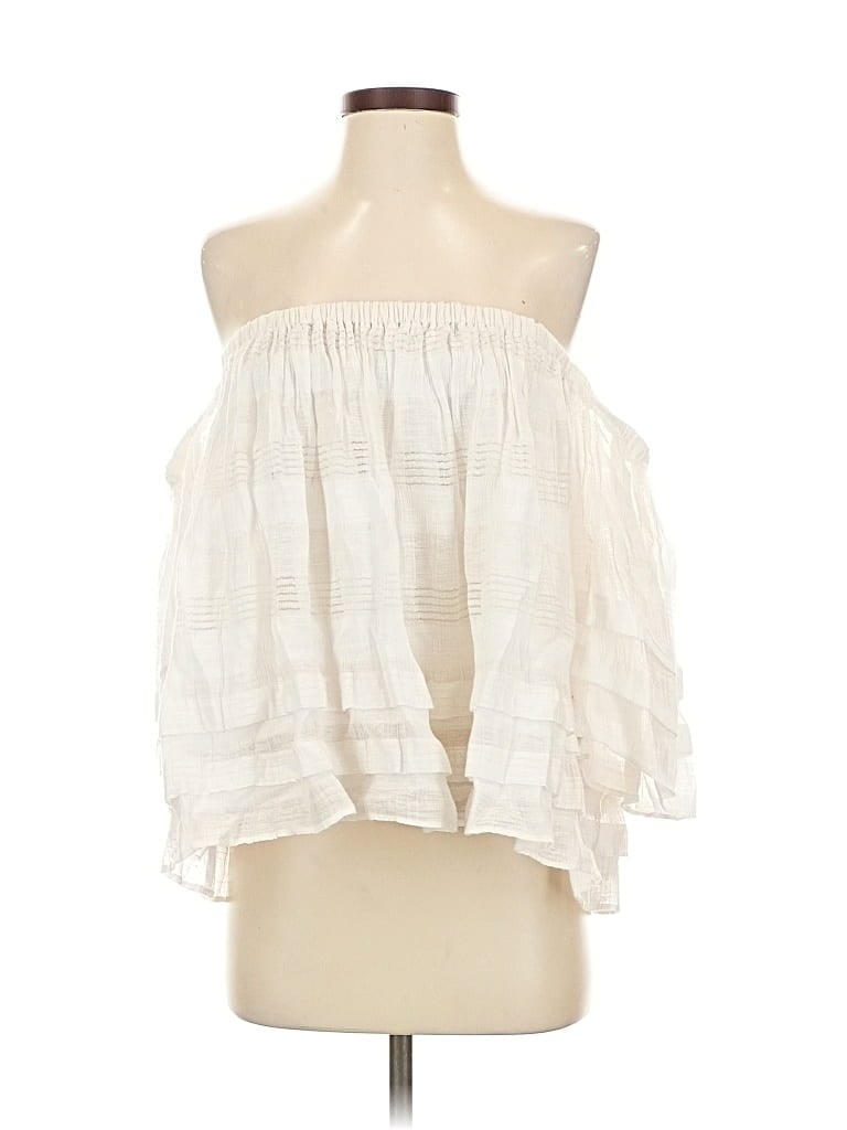 Pre-owned Joa 3/4 Sleeve Blouse In White