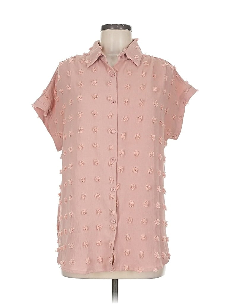 Pre-owned Assorted Brands Short Sleeve Blouse In Pink