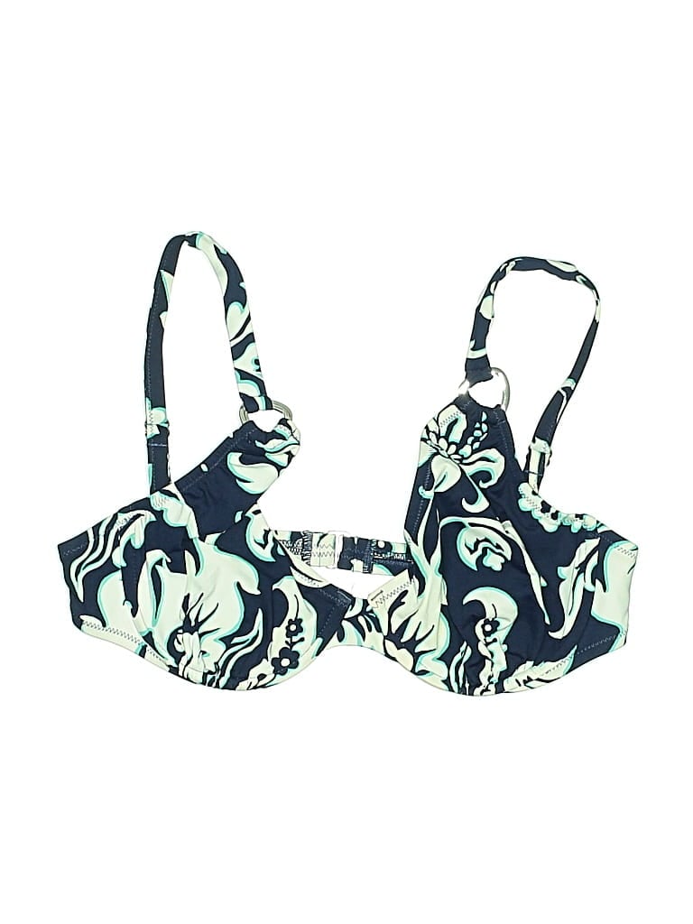 Click to view more detailed imagery on our partner's website Pre-owned Lands' End Swimsuit Top Green Print Pattern Swimwear