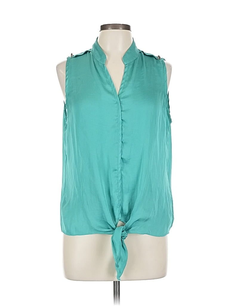 Pre-owned Zac & Rachel Sleeveless Blouse In Blue