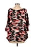 Parker 100% Silk Red 3/4 Sleeve Silk Top Size XS - photo 2