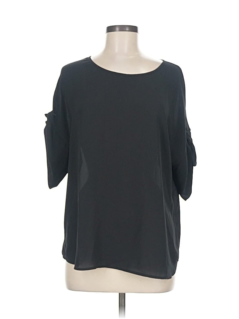Pre-owned Pleione 3/4 Sleeve Top Black Tops