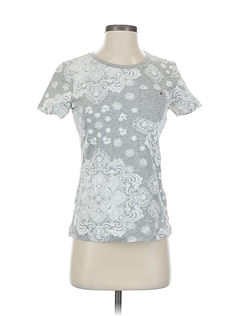 Pre-owned Tommy Hilfiger Short Sleeve T-shirt In Silver