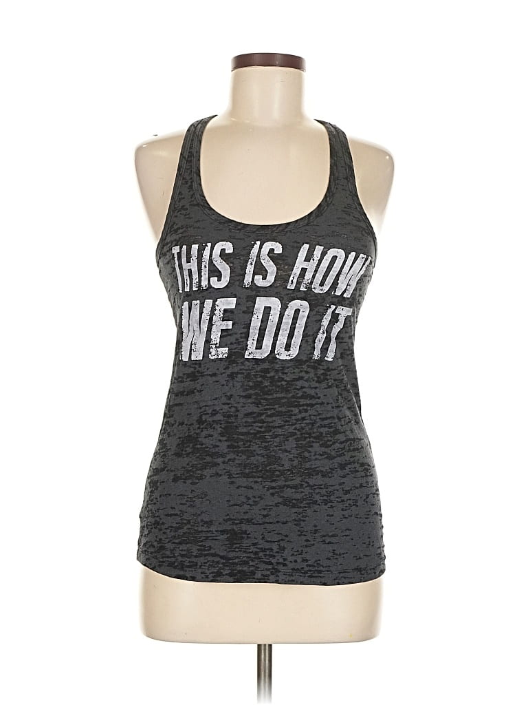 NEXT LEVEL APPAREL Pre-owned Tank Top Gray Halter Neckline Tops