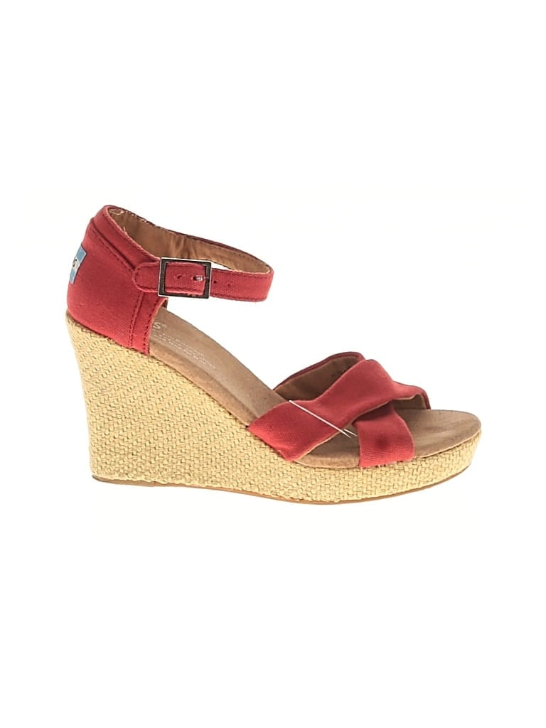 Pre-owned Toms Wedges In Red