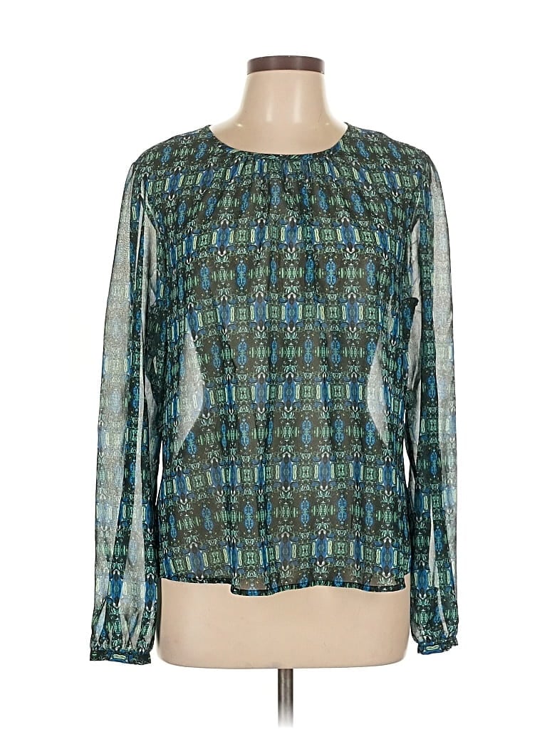 Pre-owned Vince Camuto Long Sleeve Blouse In Blue