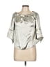 NLW Metallic Silver 3/4 Sleeve Blouse Size L - photo 1