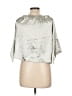 NLW Metallic Silver 3/4 Sleeve Blouse Size L - photo 2