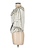 NLW Metallic Silver 3/4 Sleeve Blouse Size L - photo 5